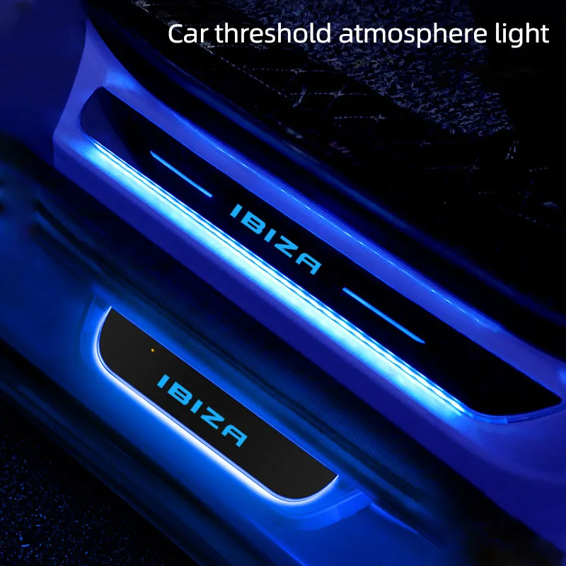 

Acrylic USB Power Moving LED Welcome Pedal Car Scuff Plate Pedal Door Sill Pathway Light For SEAT IBIZA FR Auto Accessories