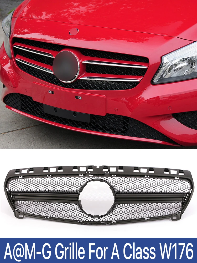 

Для Mercedes Benz A Class W176 A35 A180 A200 A250 A260 2013-2015 2016-2018 черный, серебристый A45 стиль передний бампер A @ зрелая решетка