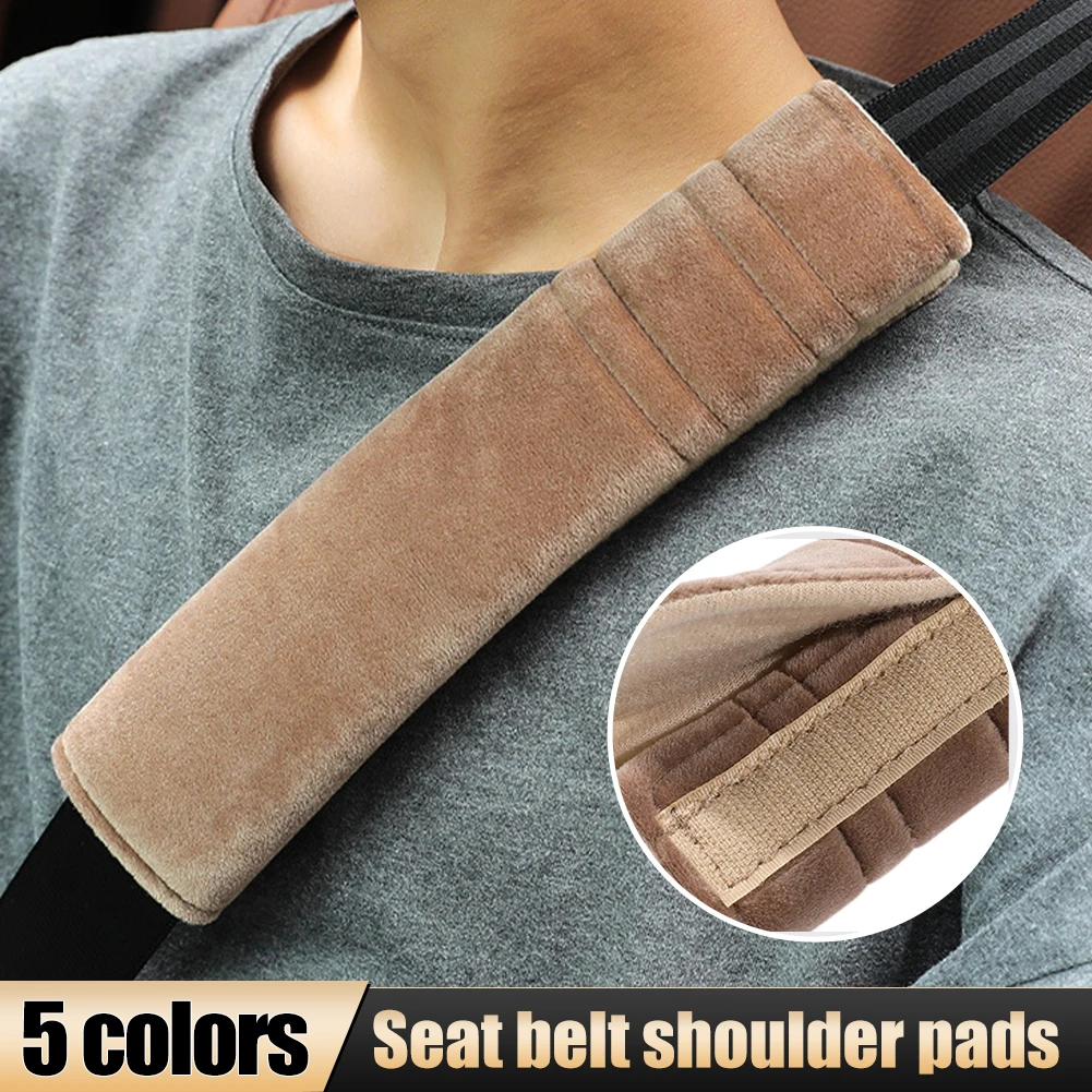 

2Pcs Soft Car Seat Belt Cover Adjustable Plush Car Safety Belt Cover Shoulder Pad Warm Plush Shoulder Cushion