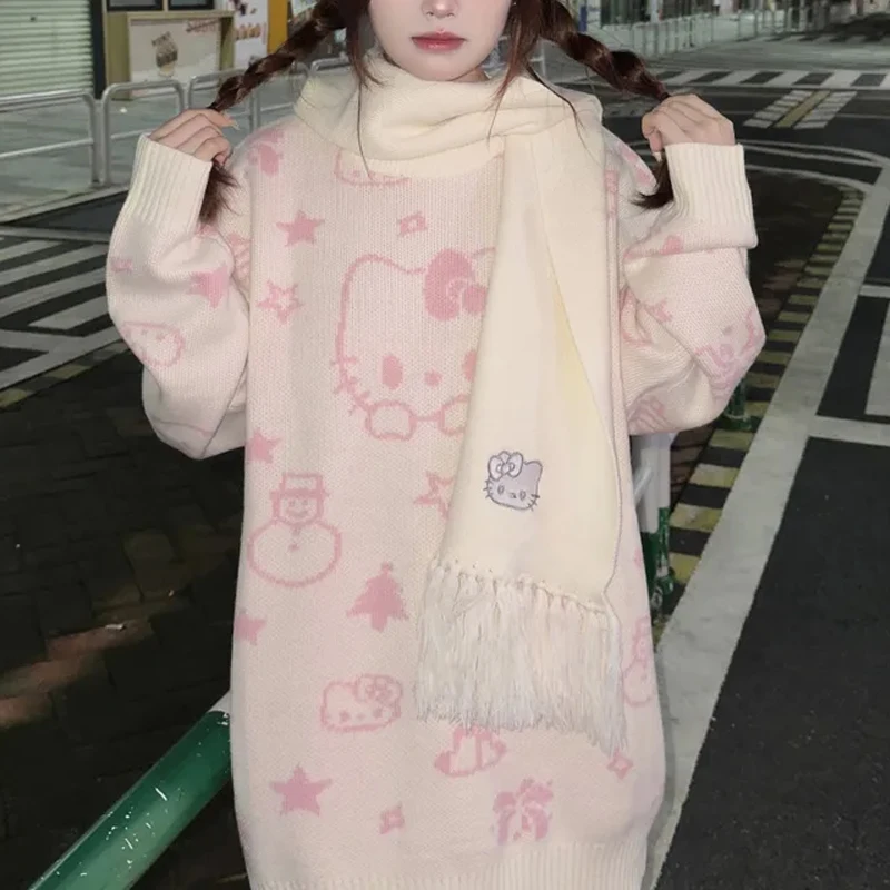 Женские свитера пуловеры Y2k Повседневная зимняя Милая нижняя рубашка футболка с