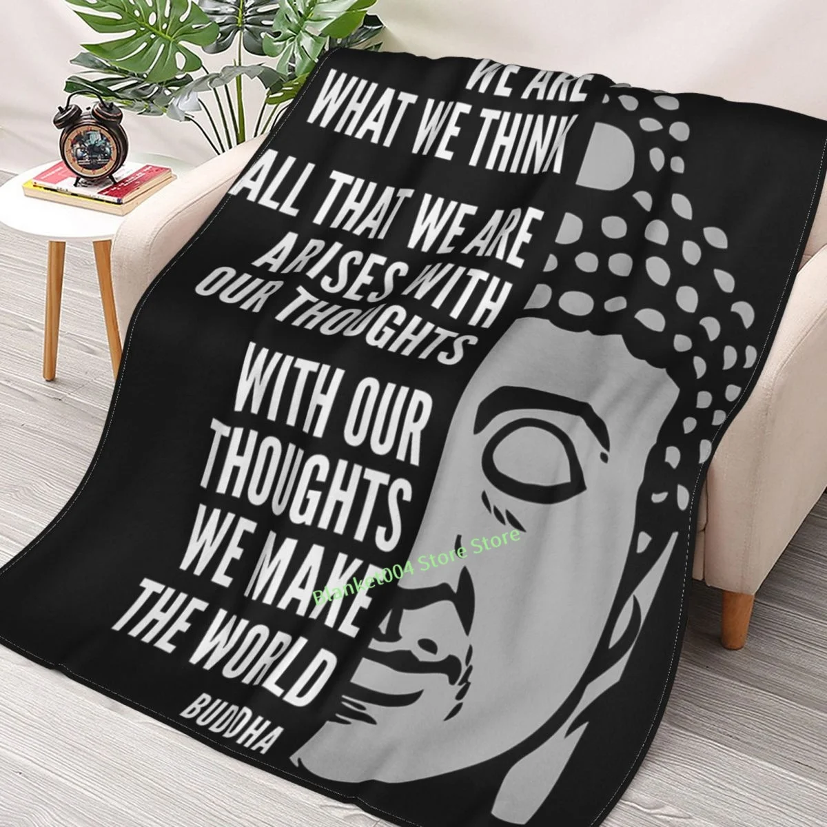 

Buddha Quote We Are What We Think Throw Blanket 3D printed sofa bedroom decorative blanket children adult Christmas gift