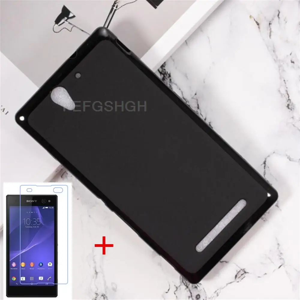 

Чехол для телефона Sony Xperia C3 5,5 дюйма, силиконовый чехол-накладка из ТПУ для Sony Xperia C3, защита экрана из закаленного стекла