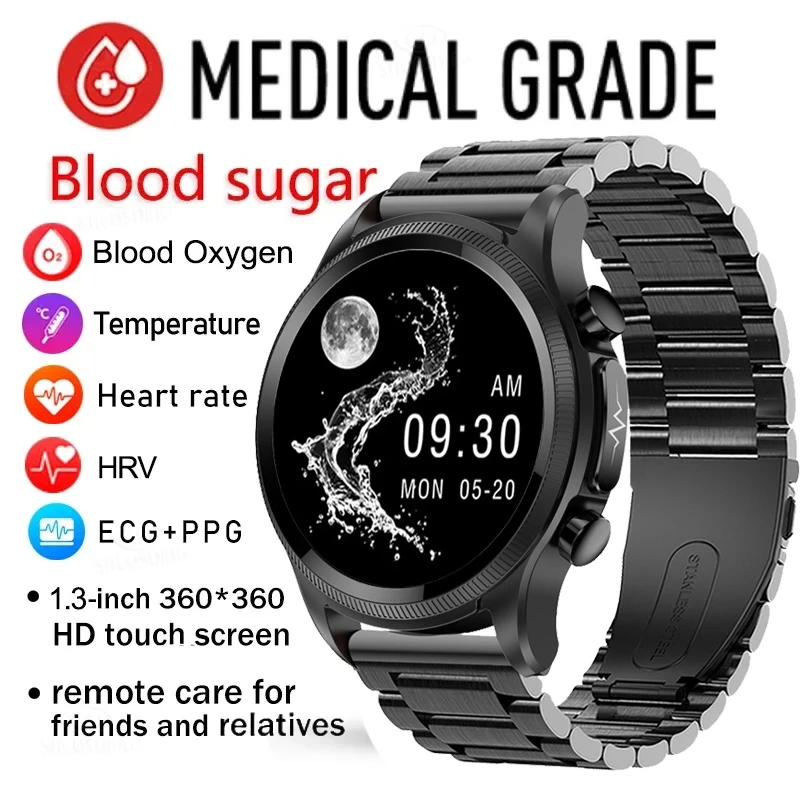 

SACOSDING ECG+PPG Smart Watch Laser Treatment Of Hypertension Hyperglycemia Hyperlipidemia Heart Rate Healthy Sport Smartwatch