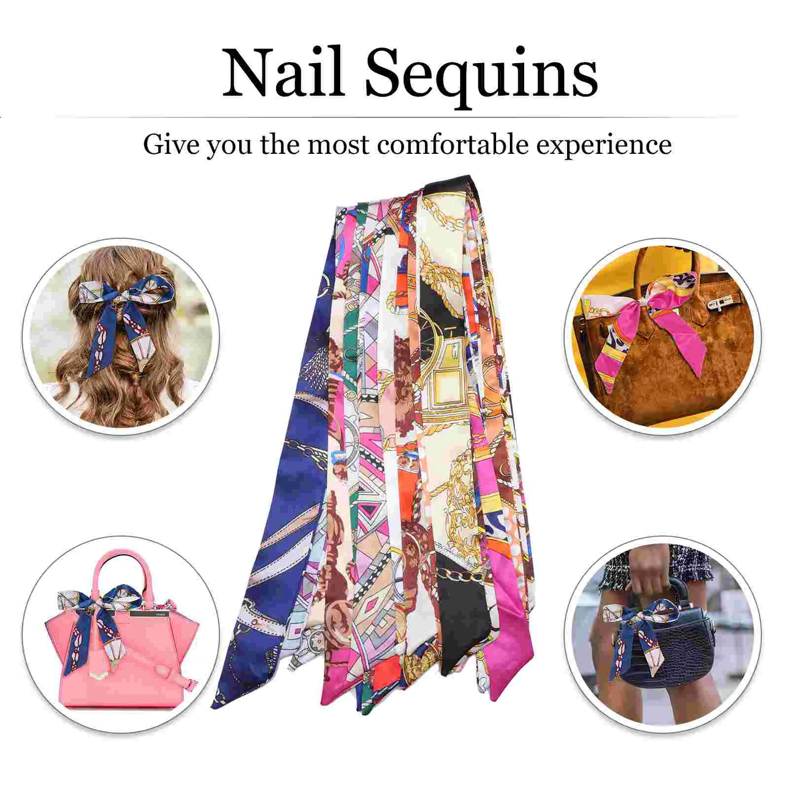 16 шт. сумка шелковый шарф с принтом головной платок маленькая атласная шаль