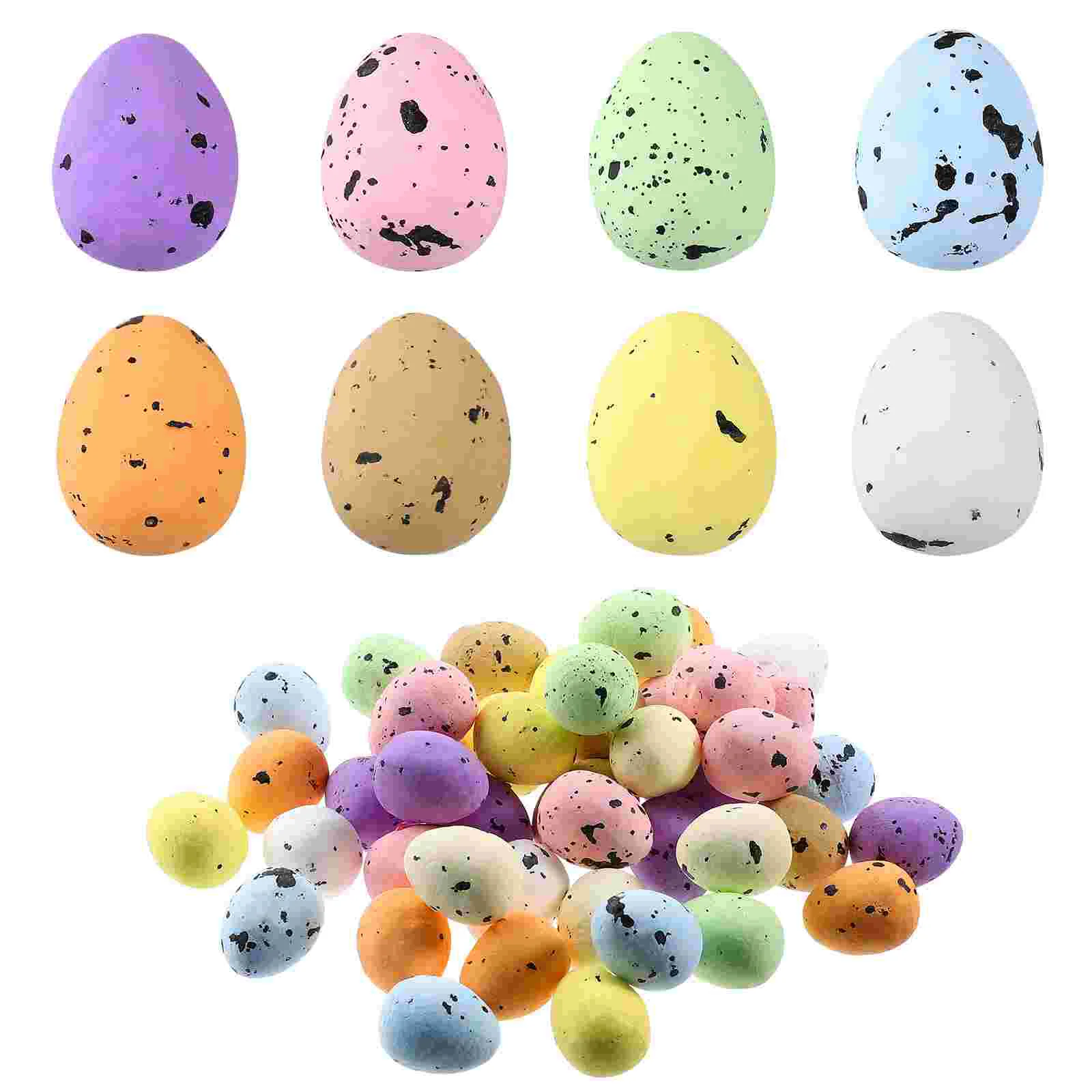 

100 Pcs Speckled Foam Easter Eggs Colorful Ornaments Fake Eggs Miniture Decoration DIY Eggs Spot Speckled Foam Egg