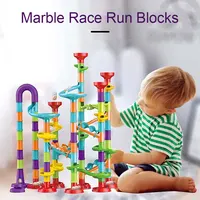 Crazy Fun Marble Race Run Blocks Rolling Ball Toy Novelty 3D Slide Marble Run Track Bricks DIY Construction Kids Christmas Gift