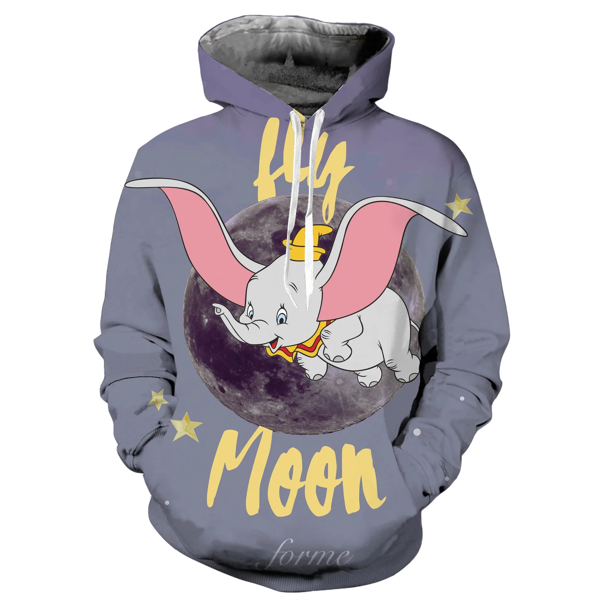 

Disney DUMBO Print Hoodie Ladies Harajuku Pullover Cartoon Cute Elephant Kawaii Casual Loose Oversized Hooded Unisex Top