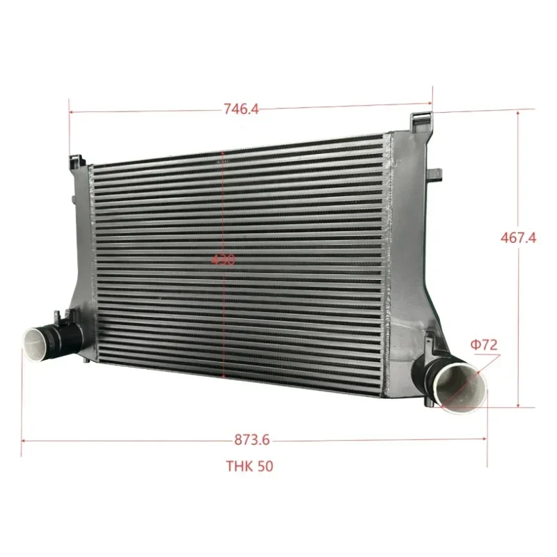 Интеркулер для A3 S3 VW GOLF GTI MK8 1.8T 2.0T TSI EA888, входвыход 70 мм, 640*410*65 мм (art.: 3920d95168a87) - 3920d95168a87