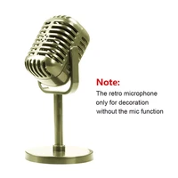 3pcsset classic retro simulation mic dynamic vocal microphone vintage style mic universal stand for karaoke studio recording