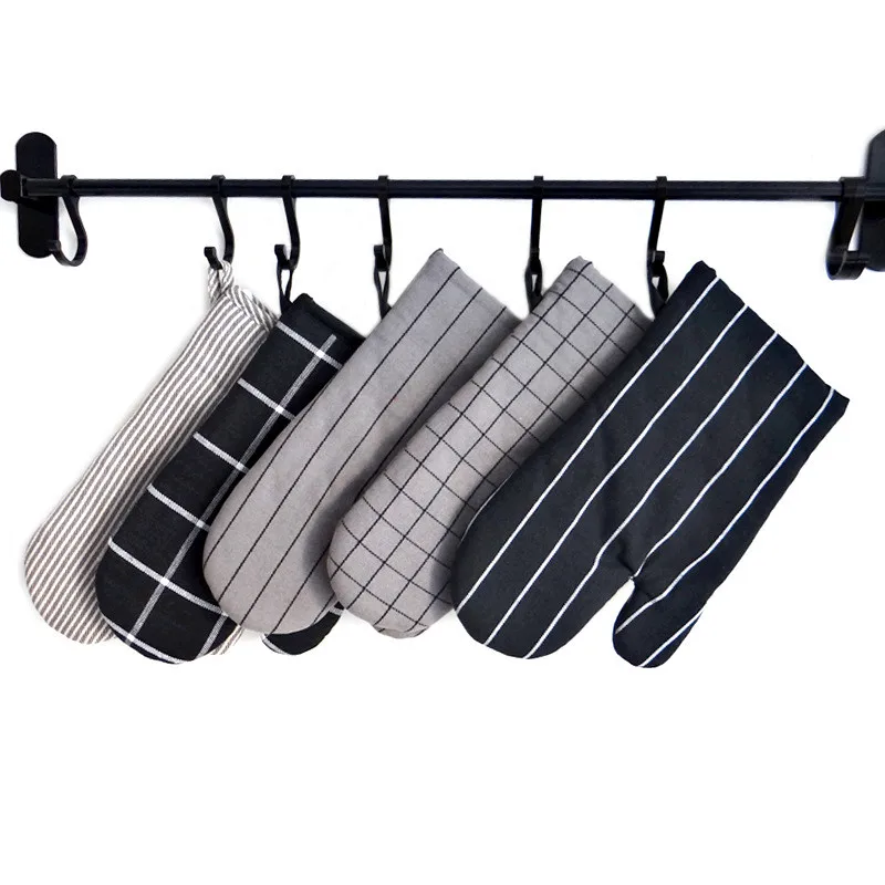 

1Pc Geometry Striped Plaid Short Microwave Oven Glove Heat Insulation Pad Table Mat Baking Tool