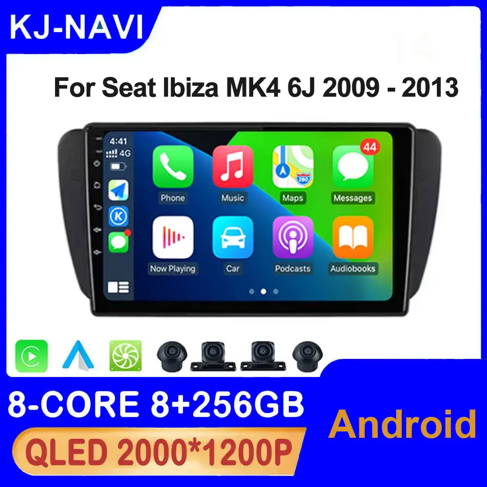 Android Auto для Seat Ibiza MK4 6J 2009-2013 Беспроводной мультимедийный видеоплеер Carplay