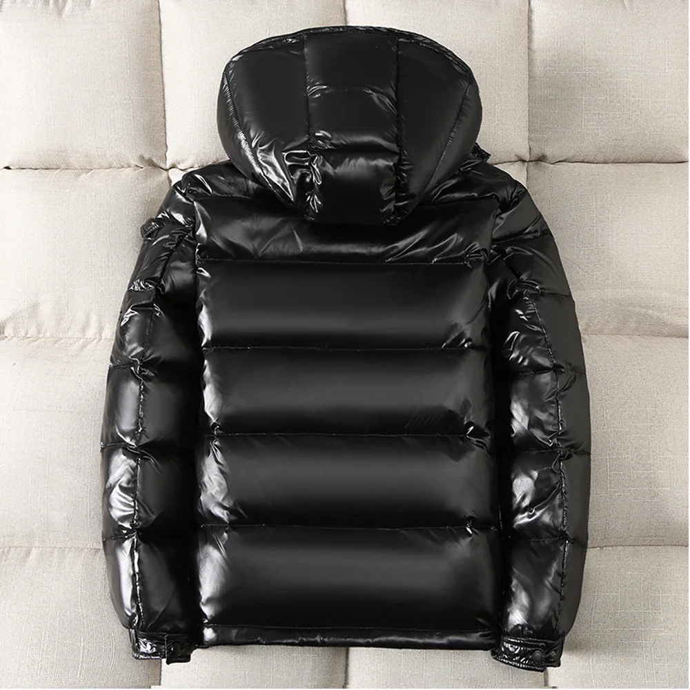 2024 короткая блестящая Зимняя парка с капюшоном Женская водонепроницаемая куртка