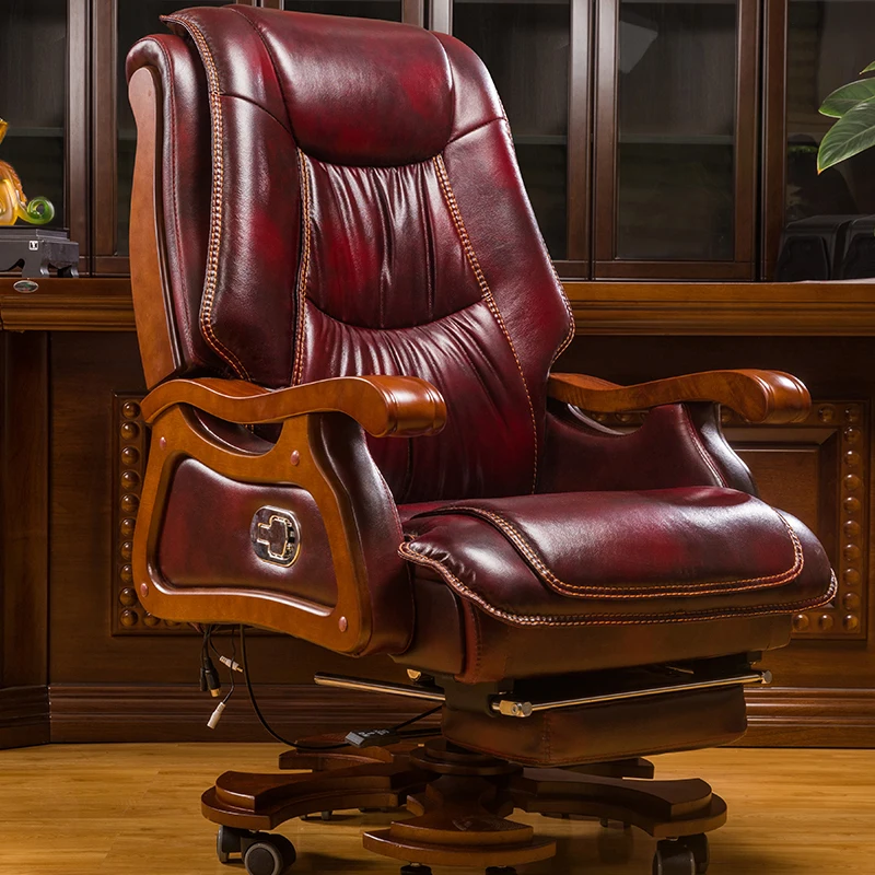 Office Genuine Leather Comfortable Lounge Nordic Ergonomic O
