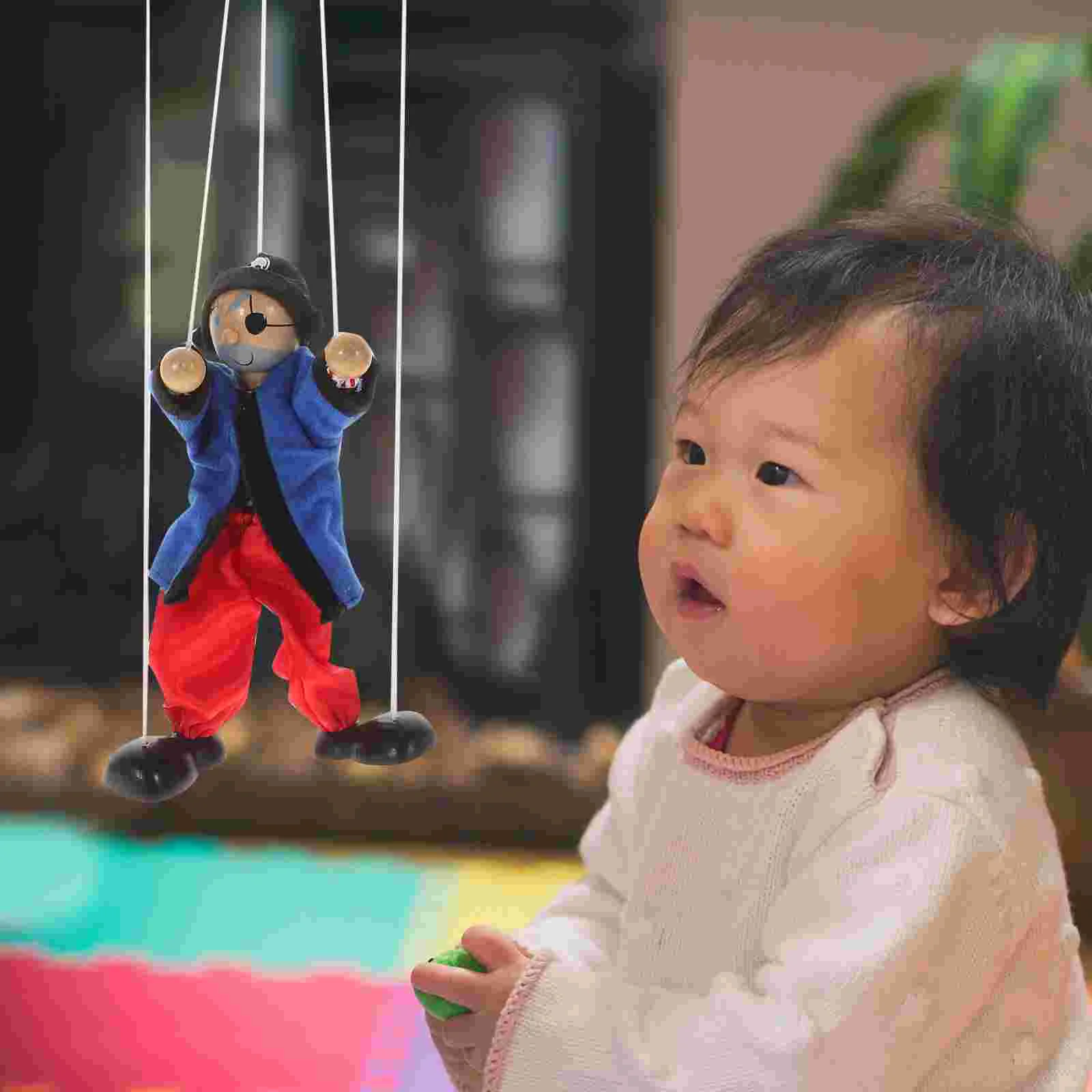 

Pirate Marionette Puppet String Wood Pirate String Marionette Puppet Show Toy Interactive Pirate Toy