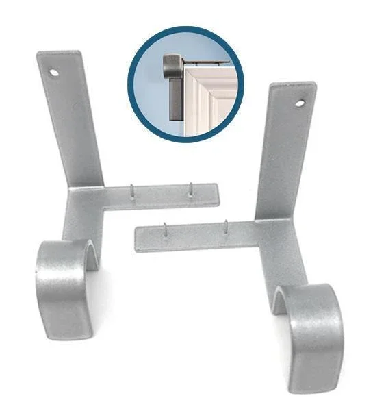 2PC Black Single Hang Curtain Rod Holders Bracket Into Window Frame Curtain Rod Bracket Roman Rod Bracket Curtain Bracket Hook
