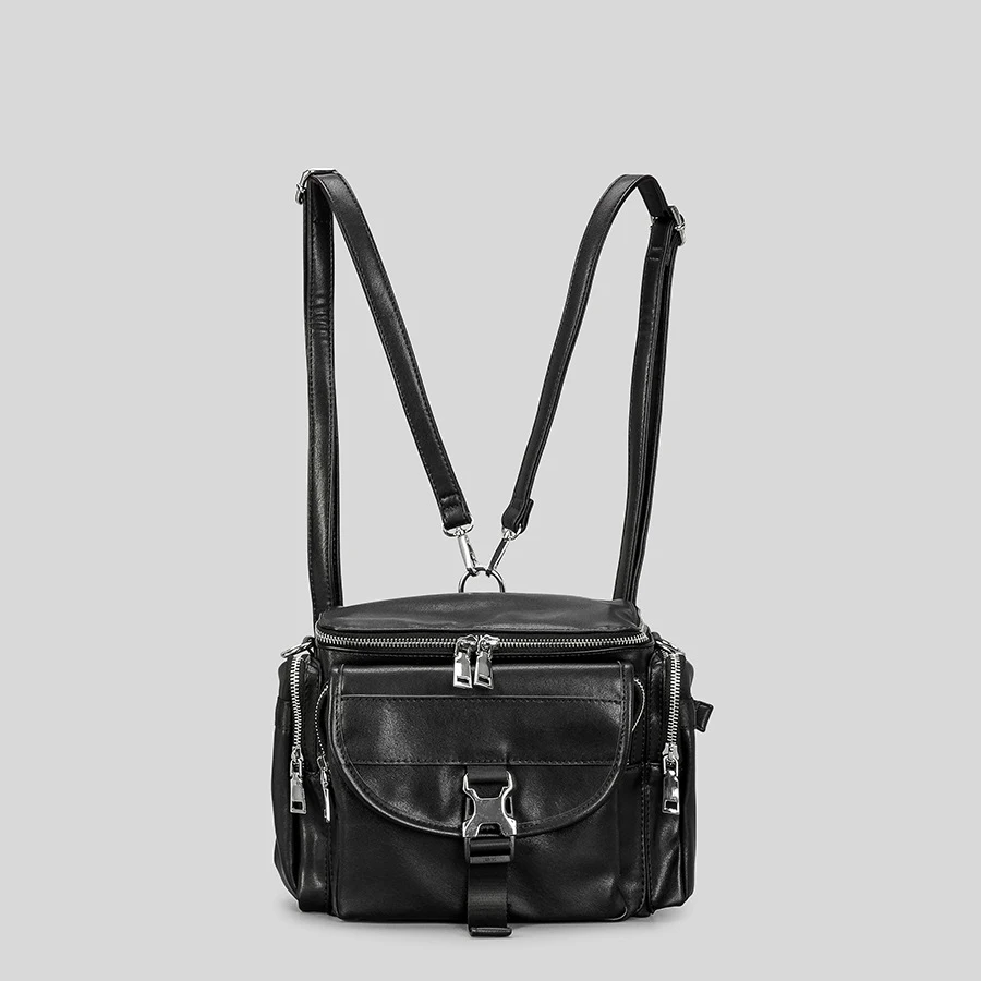 

Square Box Backpack Bag for Women Soft PU Shoulder Crossbody Bag Multiple Pockets Handbag Fashion Messenger Bag Purses Ins