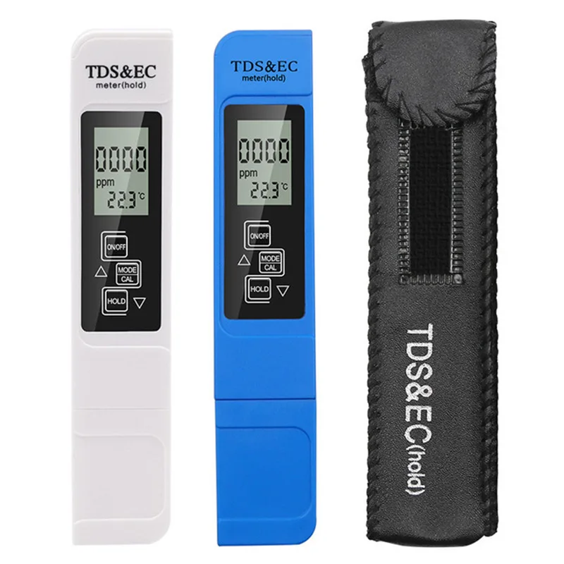 Digital Water Quality Tester TDS EC Meter Range 0-9990 Multifunctional Water Purity Temperature Meter TEMP PPM Tester