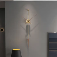 unusual living room wall clock minimalist silent creative industrial wall watch pendulum aesthetic saat house accessories