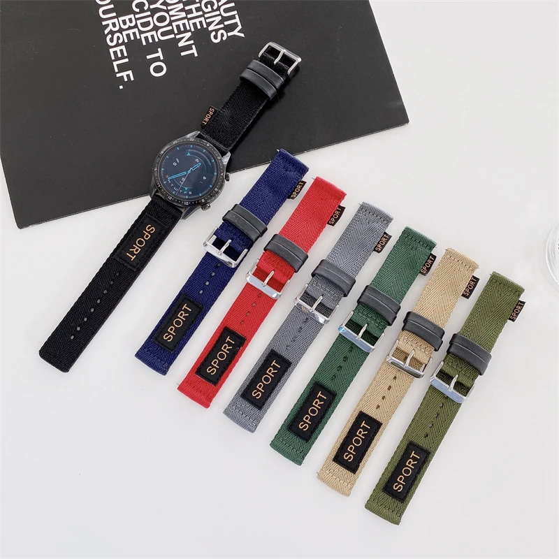 

Ремешок для часов Samsung Galaxy Watch 3 45 мм, нейлоновый браслет для Gear S3 frontier 46 мм Huawei watch gt2e 3 pro, 22 мм