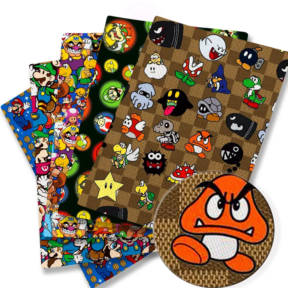 

Листы из синтетической кожи с мультяшным принтом, 20*140 см