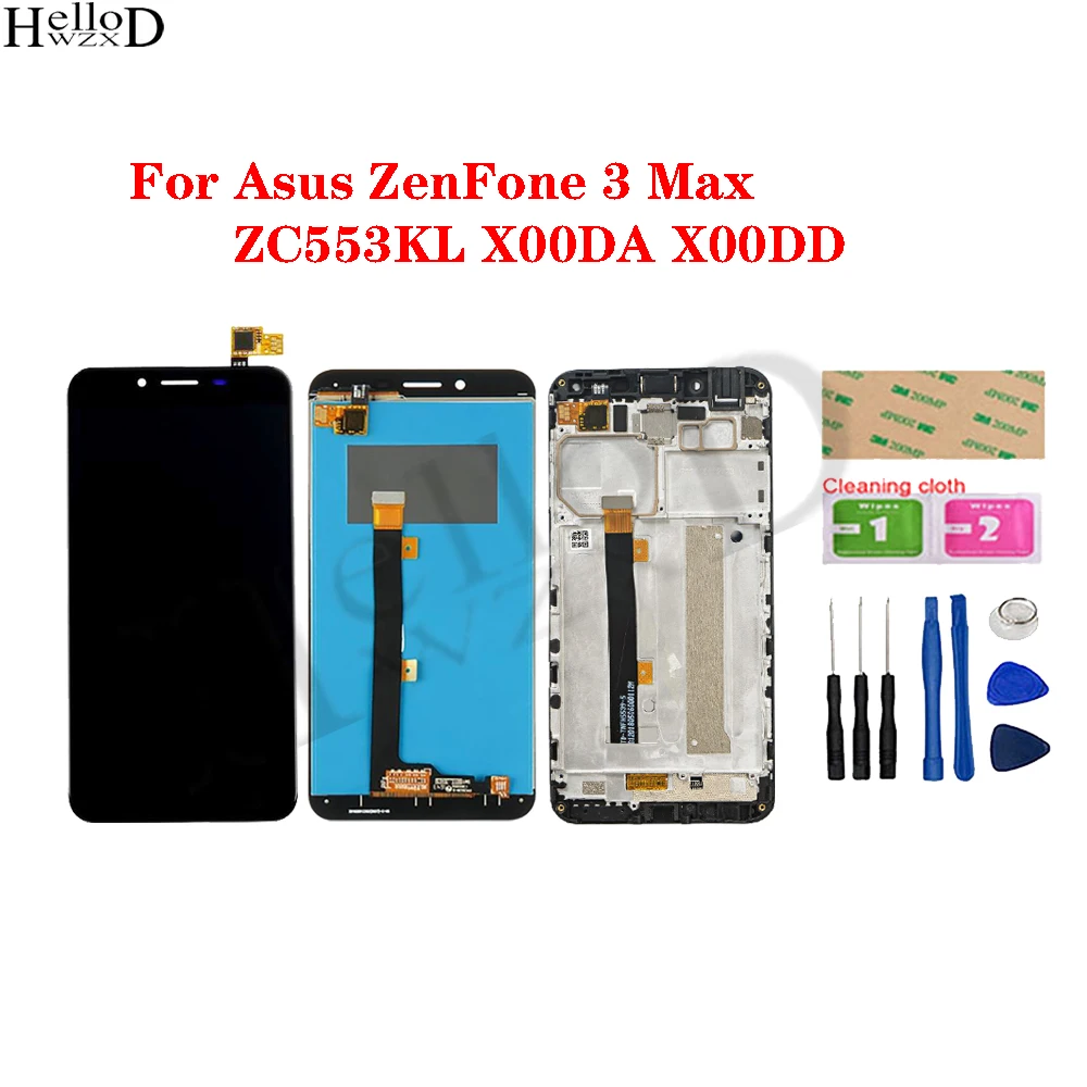 

ЖК-экран для Asus ZenFone 3 Max ZC553KL X00DA X00DD, ЖК-дисплей, сенсорный экран, дигитайзер в сборе, запасные части