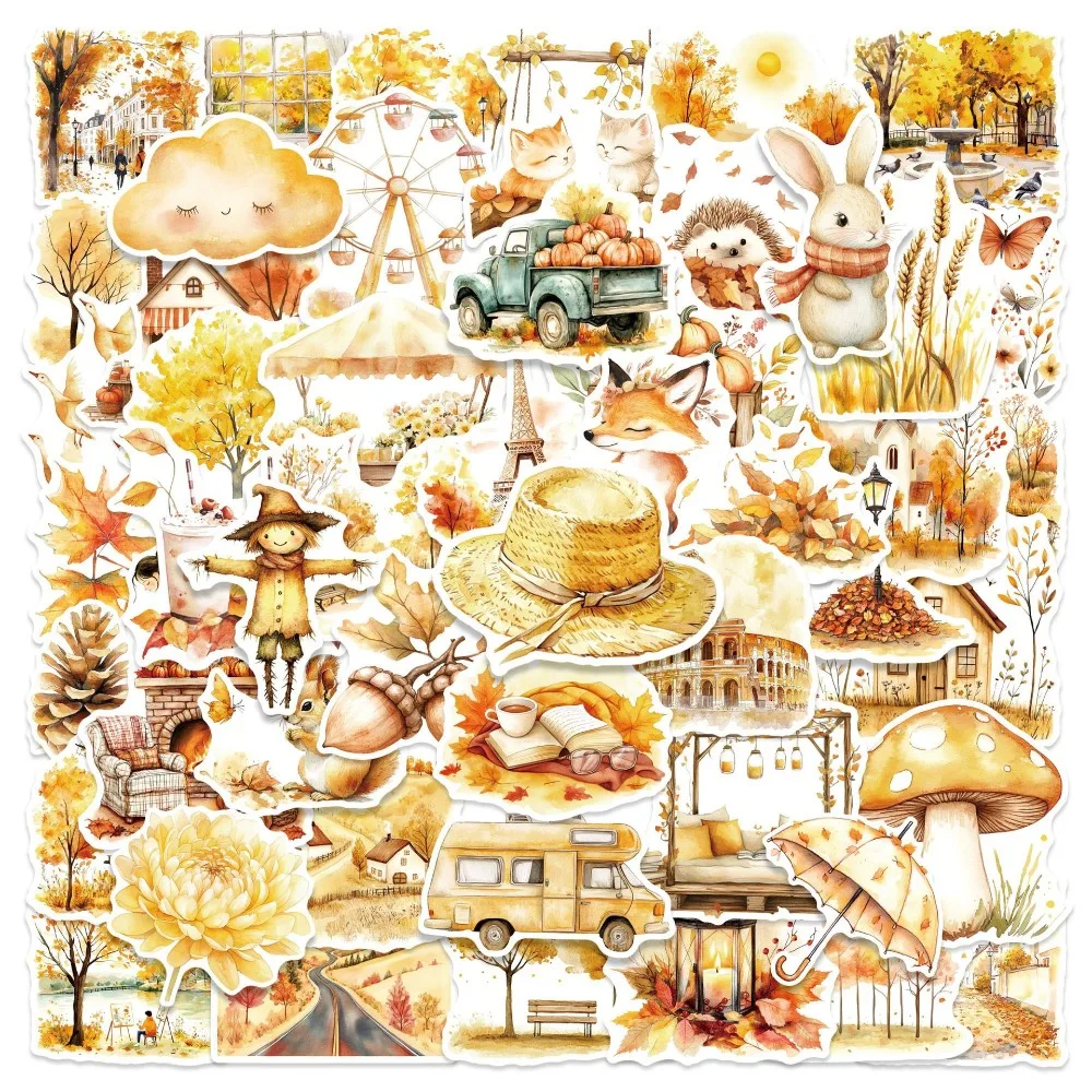 

Золотые осенние наклейки из ПВХ