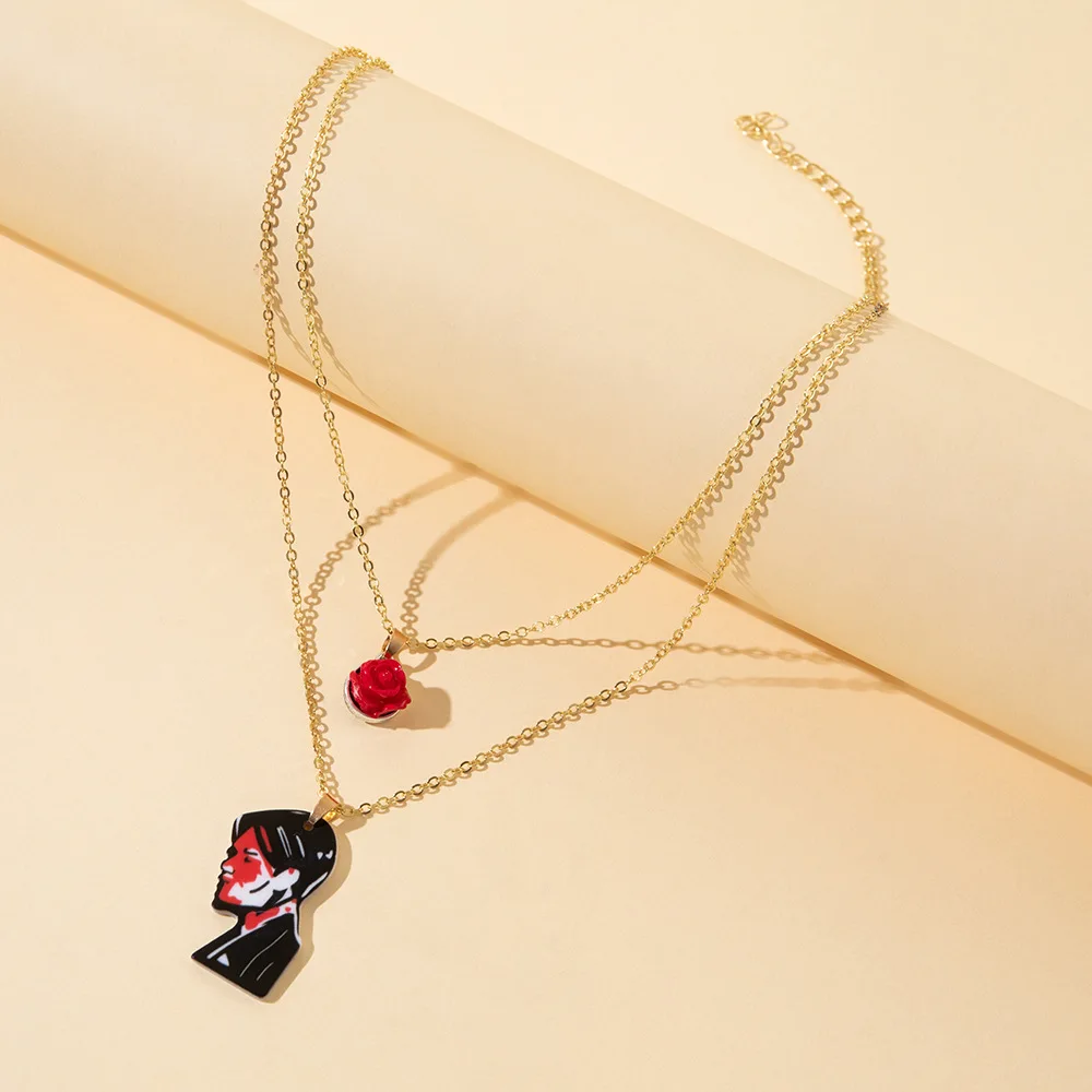 Колье Rock Band My Chemical Romance Necklace Music MCR Three Cheers Fashion Rose Flower Feather Statement on - Колье рок-группы Май Кемикал Романс. Музыка. МКР. Три восхитительных модных розы, перо. Высказывание.