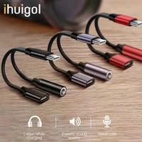 ihuigol usb type c charging headphone adapter for huawei mate 20 p40 20 xiaomi mi6 lg 3 5mm jack aux adapter charging connector