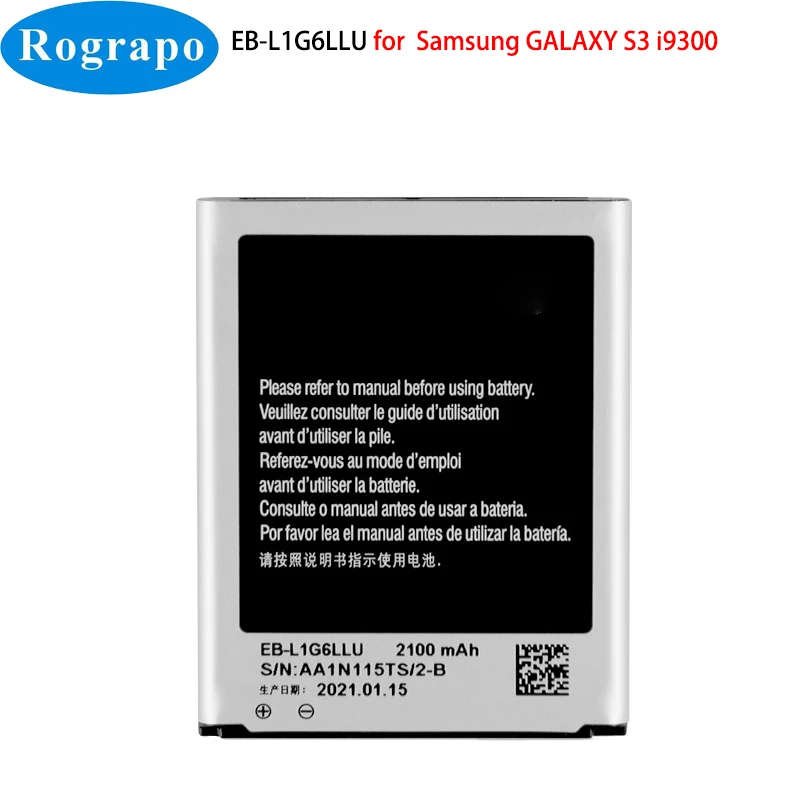 

New Original 2100mAh Battery EB-L1G6LLU EB-L1G6LLA For Samsung GALAXY S3 Neo I9300 GT-I9301i I9308 L710 I535 with NFC