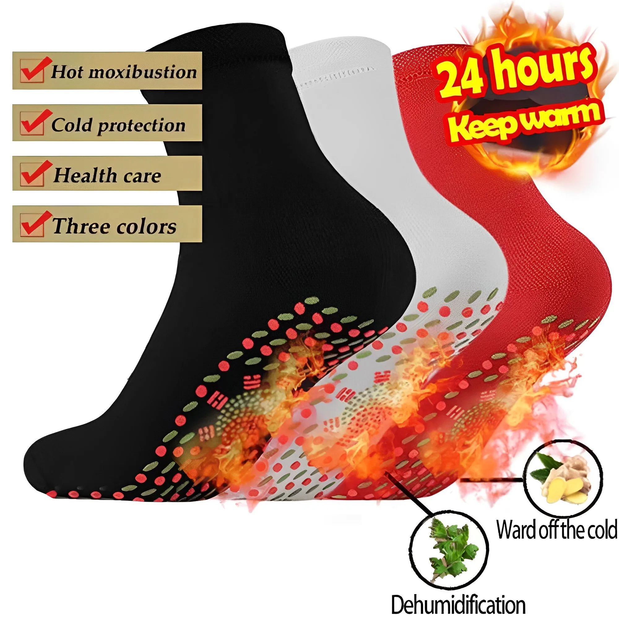 Winter Warm Socks Self-Heating Health Socks Pain Relief Outdoor Anti-Cold Therapy Magnetic Thermal Stockings for Men Women