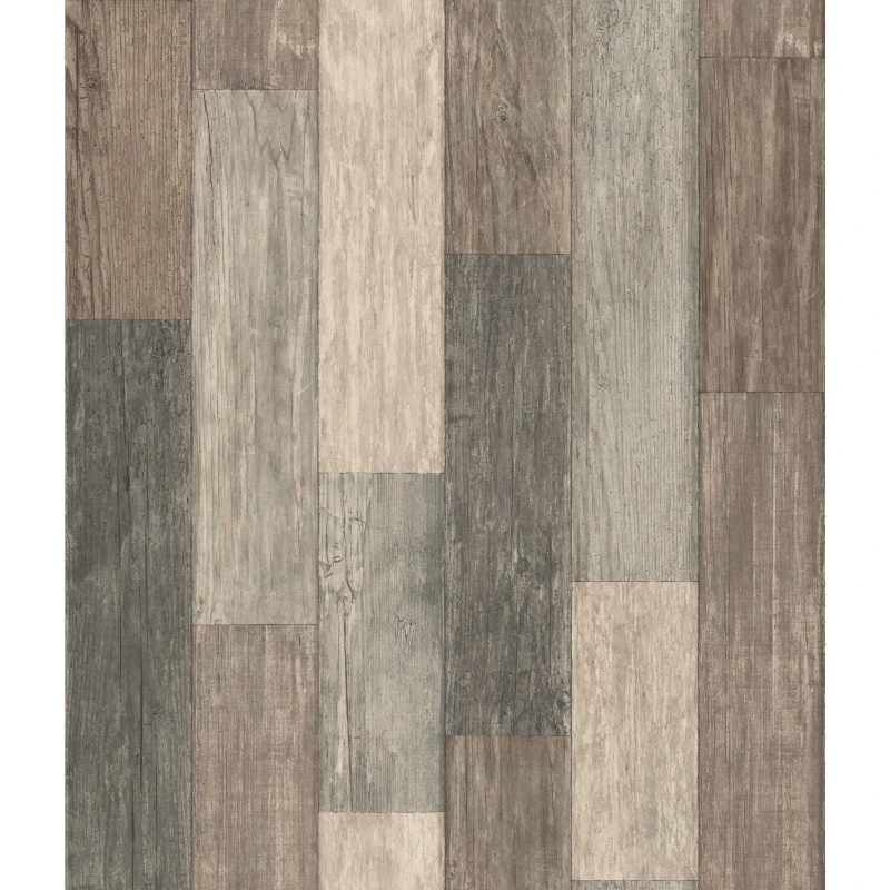 

Dark Brown Weathered Wood Plank Peel and Stick Wallpaper
