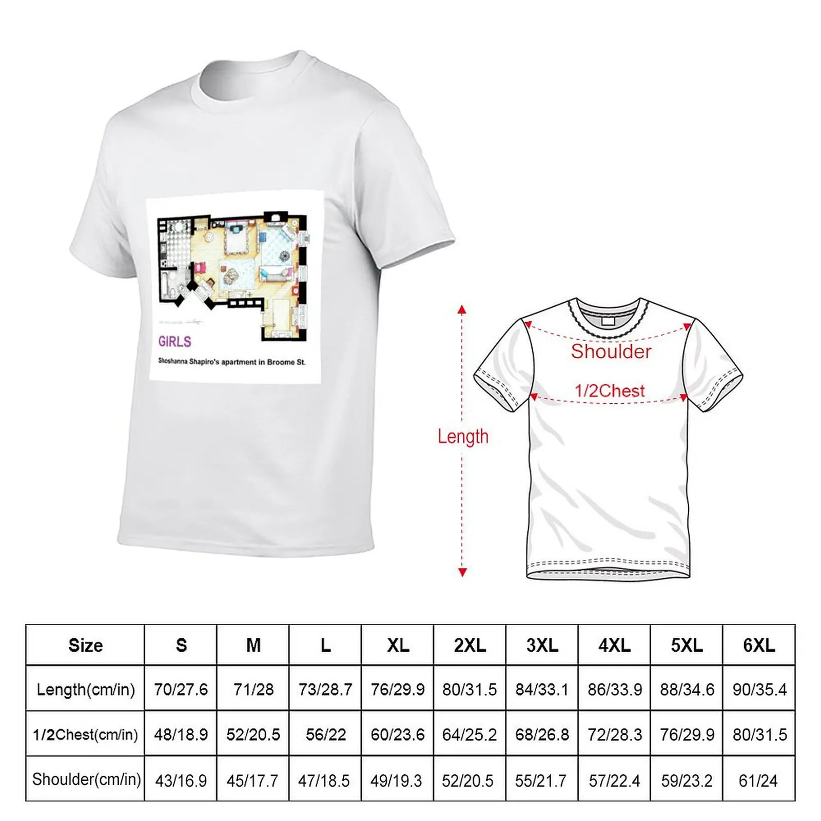Фото Планировка квартиры Шошанны Шапиро от GIRLS T-Shirt Anti-Fade Casual Tee Shirt №2