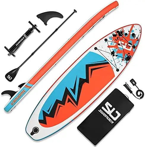 

Stand Up Paddle Board for Adult & Youth, 17.2 lbs -Light, Super SUP w Non-Slip Deck, Full Premium Accessories - Paddle, Bac Whi