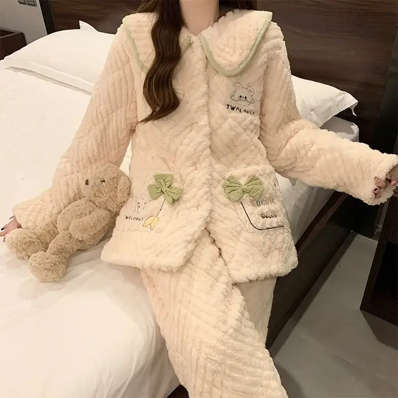 Милый розовый женский зимний новый сладкий плюс толстый размер Свободный теплый