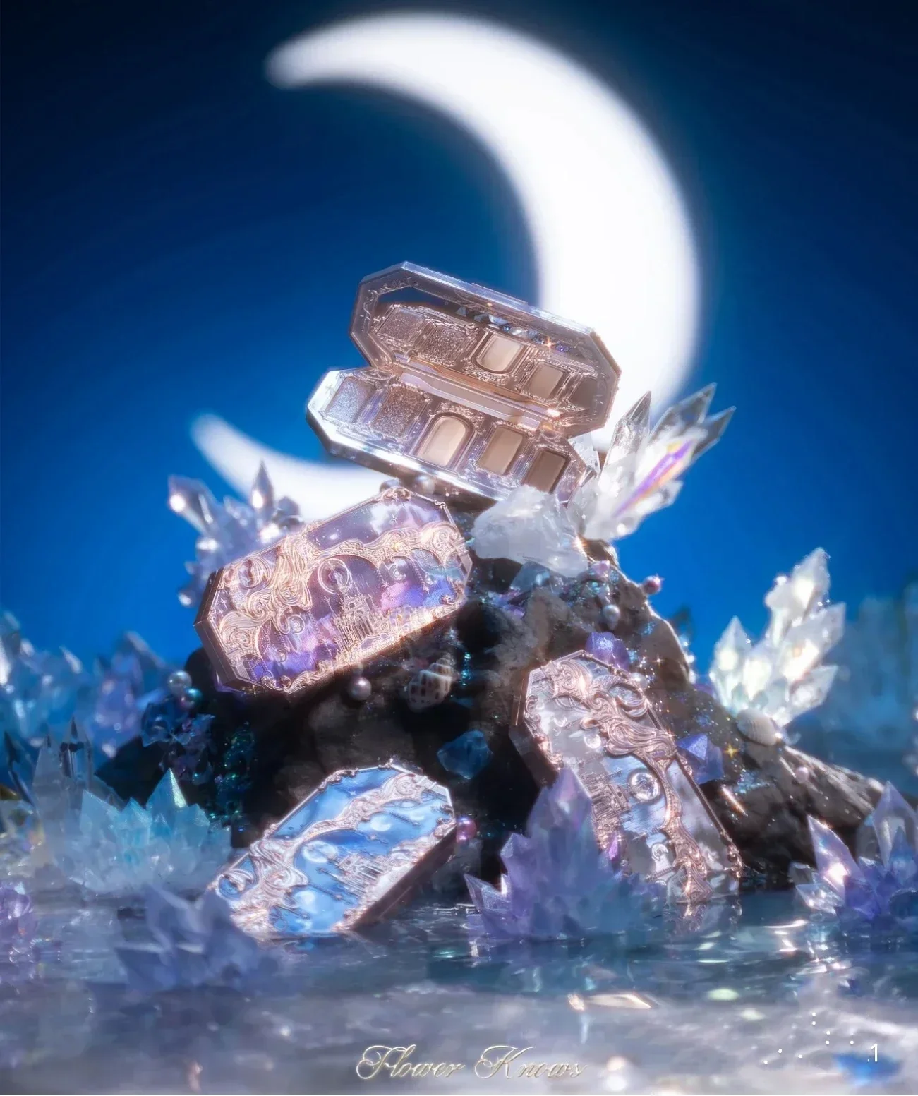 Палитра теней для век Русалка с лунным светом 8 цветов