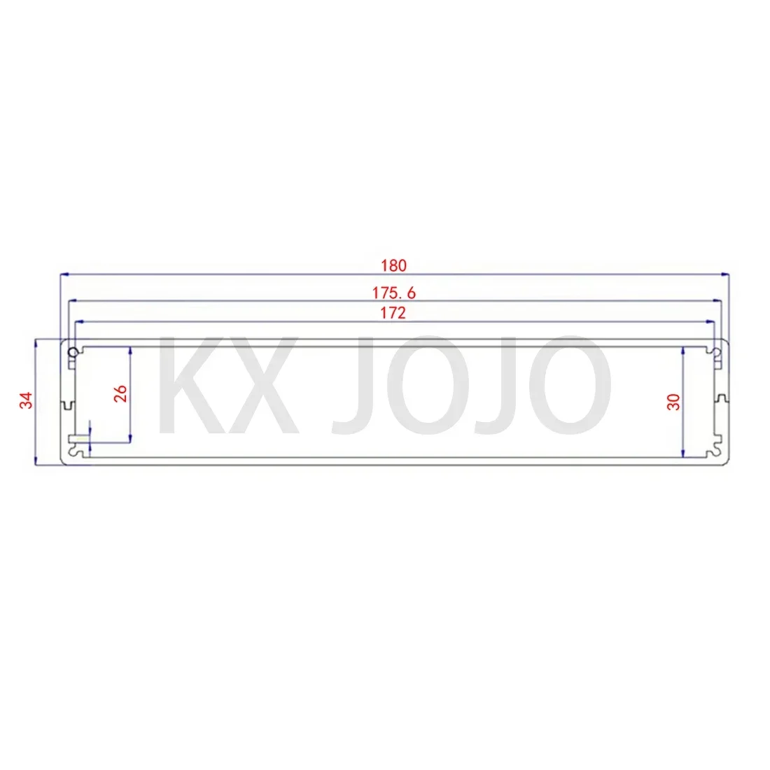 Алюминиевый корпус 180*34*90/200 мм водонепроницаемая разделенная коробка черный