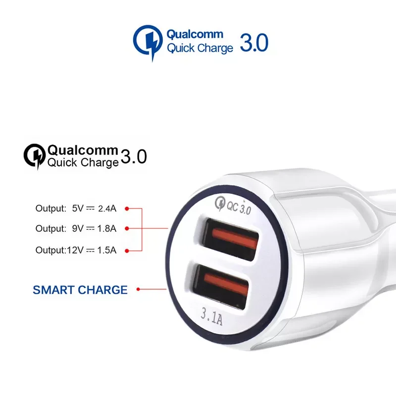 

Useful Car Charger Usb Quick Charge 3.0 For Mobile Phone Dual Usb Car Charger Qc 3.0 Fast Charging Adapter Mini Usb Car Charger