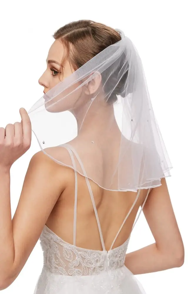 Свадебная фата для невесты женские короткие вертушки с искусственным тюлем