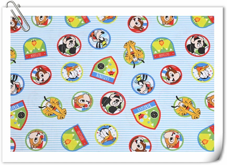 Ширина 110 см диснеевские ранцы Дамбо Винни-Пух материал хлопчатобумажной ткани