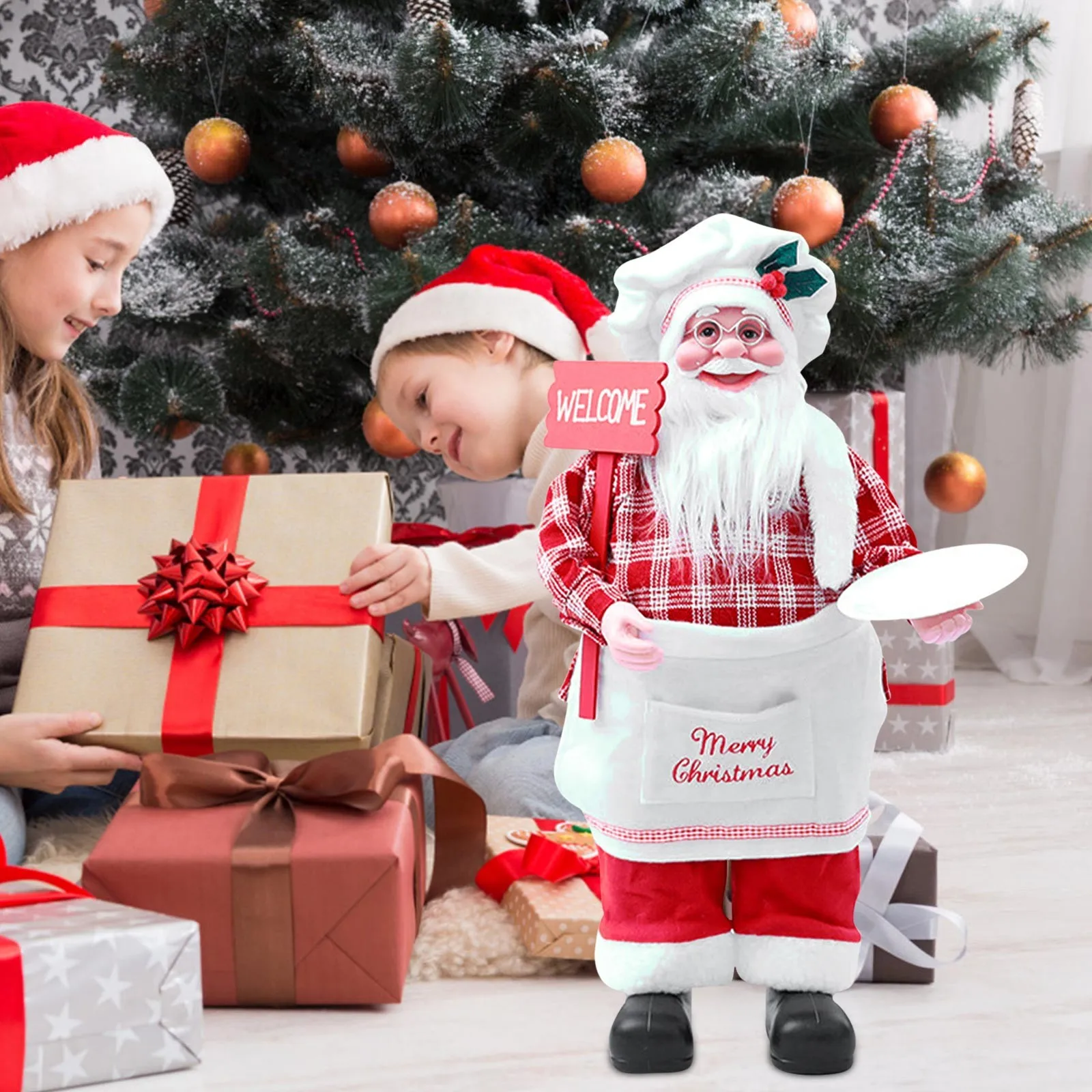 

Рождественская фигурка повара Санты креативный подарок стоячий старик окошко предметы для украшения ресторана