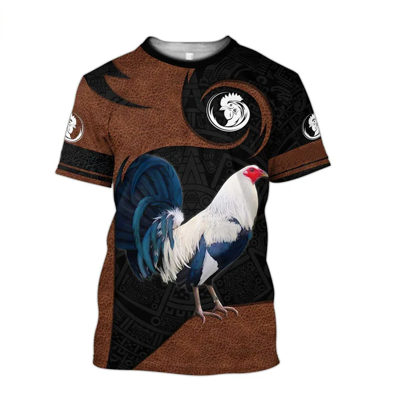 

2023 Funny Chicken Cock 3d Printed Rooster T-shirts For Men Fashion Casual Street Men's Tees Short-sleeved Loose Oversized Tops