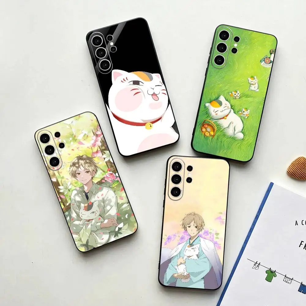 Фото Чехол для телефона Natsume Yuujinchou Nyanko для Samsung S25, S24, S21, S22, S23, S30, Ultra, S20, Plus, FE, Note, 10, 9, 5G, черный №1