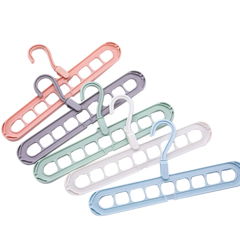 

5 Pcs Magic Space Saving Clothes Hangers With 9 Holes, Closet Organizers And Storage, Multifunctional Closet Organizer