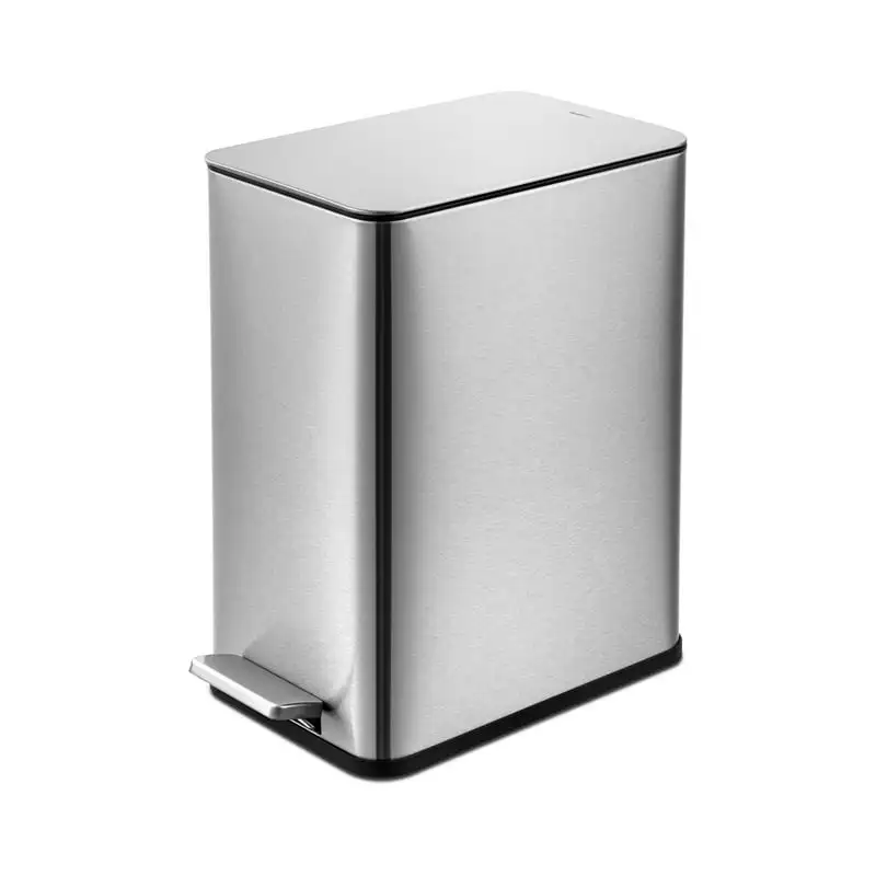 

Gallon Trash Can, Stainless Steel Step On Bathroom Trash Can, Silver Cesto de basura para baño gallon trash can Kitchen item C