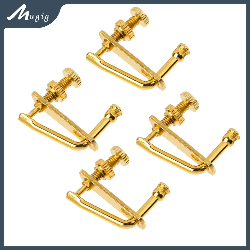 

Mugig 4PCS Violin Fine Tuner Adjuster Copper Nickel Alloy For 3/4 4/4 Size Violin Accessories