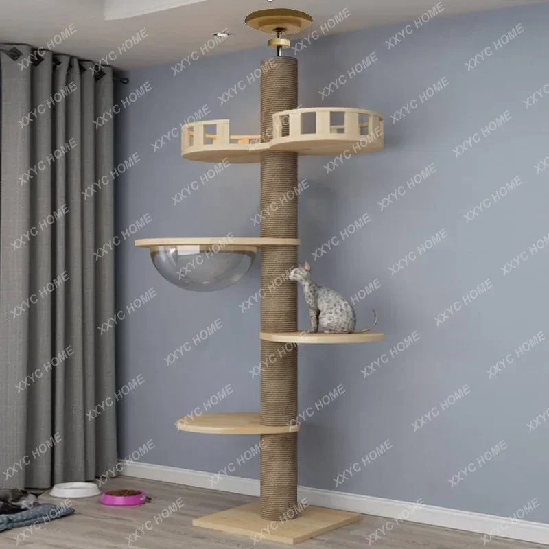 

Luxury Pet Cat House Multi-layer Cat Condos Wooden Cat Tree Towers for Kitten Climing Scratching Toys Pet Cats Activity Center