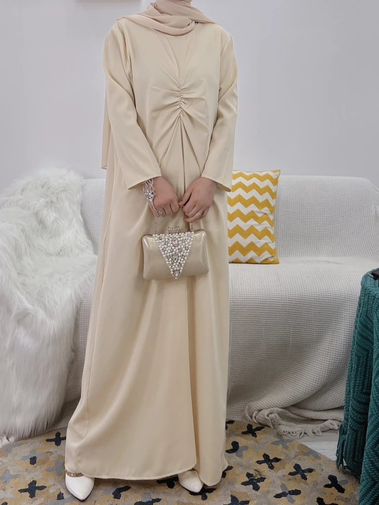 Рамадан абайя мусульманское платье для женщин Nida длинные химар вечерние платья марокканский кафтан на шнуровке мусульманская одежда Jilbab ...