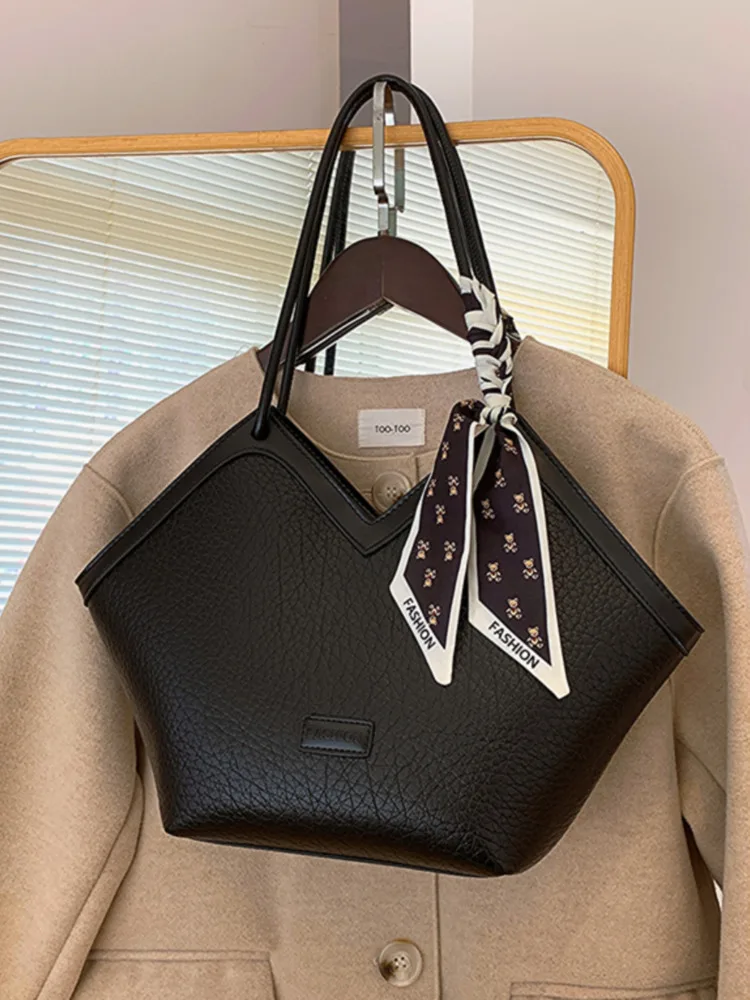 

Big Shoulder Bags For Women Large Capacity Tote Bag 2023 Winter Vintage Crossbody Bags PU Leather Travel Retro Handbag And Purse