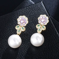 jimbora new boho summer pearl drop earrings for women bridal wedding party be original lady charm ins style fashion jewelry