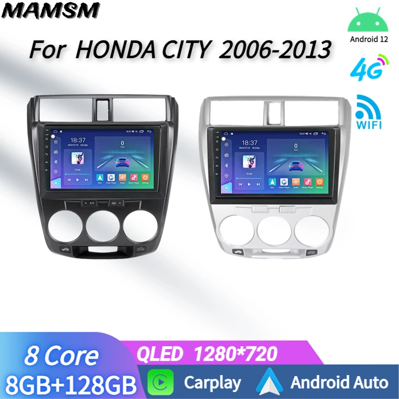 

2 DIN Head Unit Car Radio For HONDA CITY 2006-2013 Carplay Android Auto Stereo Multimedia Player With Bluetooth Navigation GPS